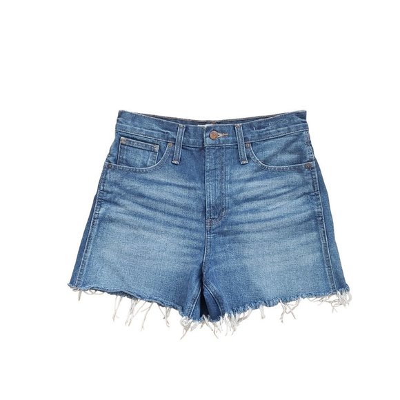 Madewell Perfect Jean Short High Waist Raw Hem in Ullman Wash size 26 - Picture 4 of 10